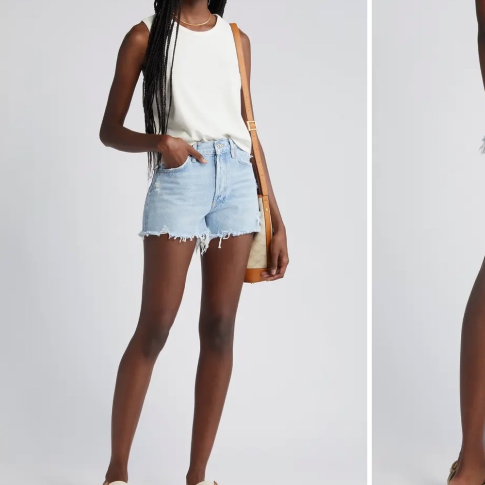 Agolde Light Blue Parker Shorts